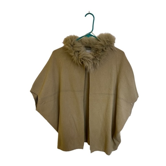 Y2k matcha green faux fur poncho shawl - Picture 1 of 3